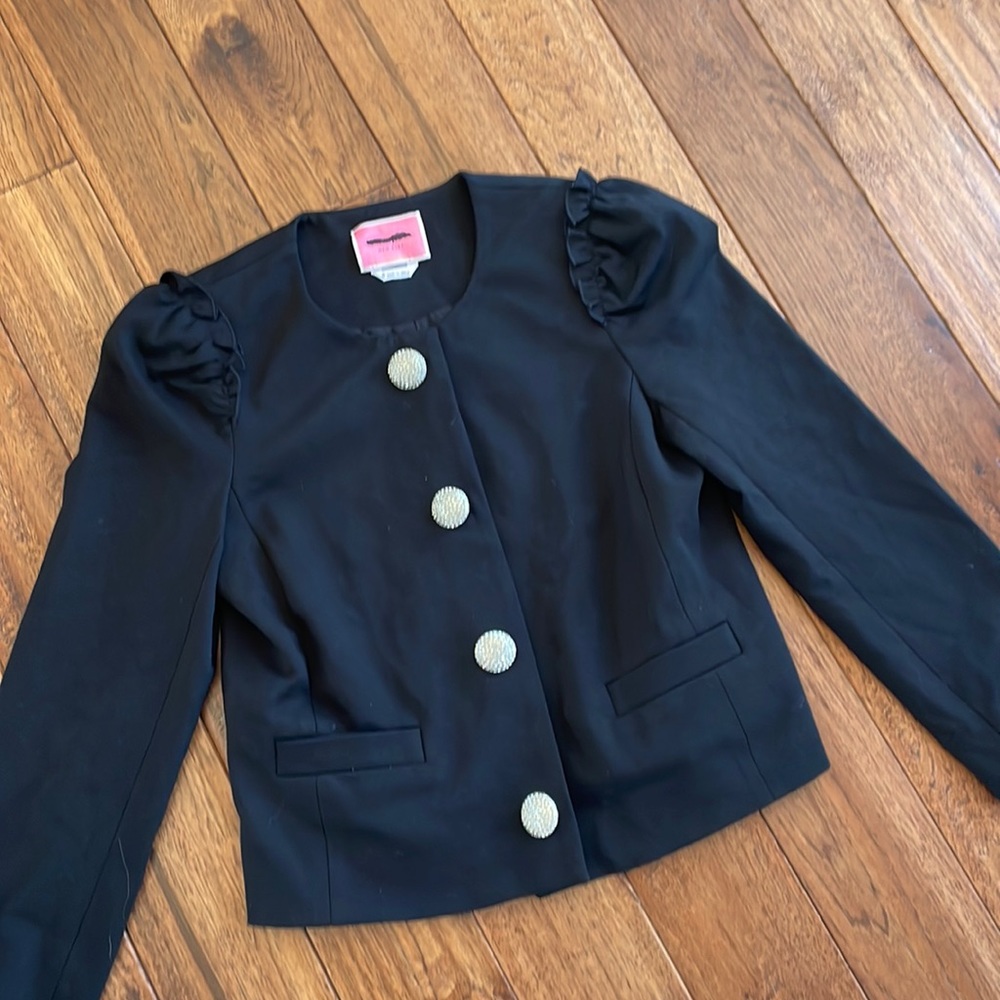 Kate Spade Jewel Button Ponte Jacket, Black, size 0